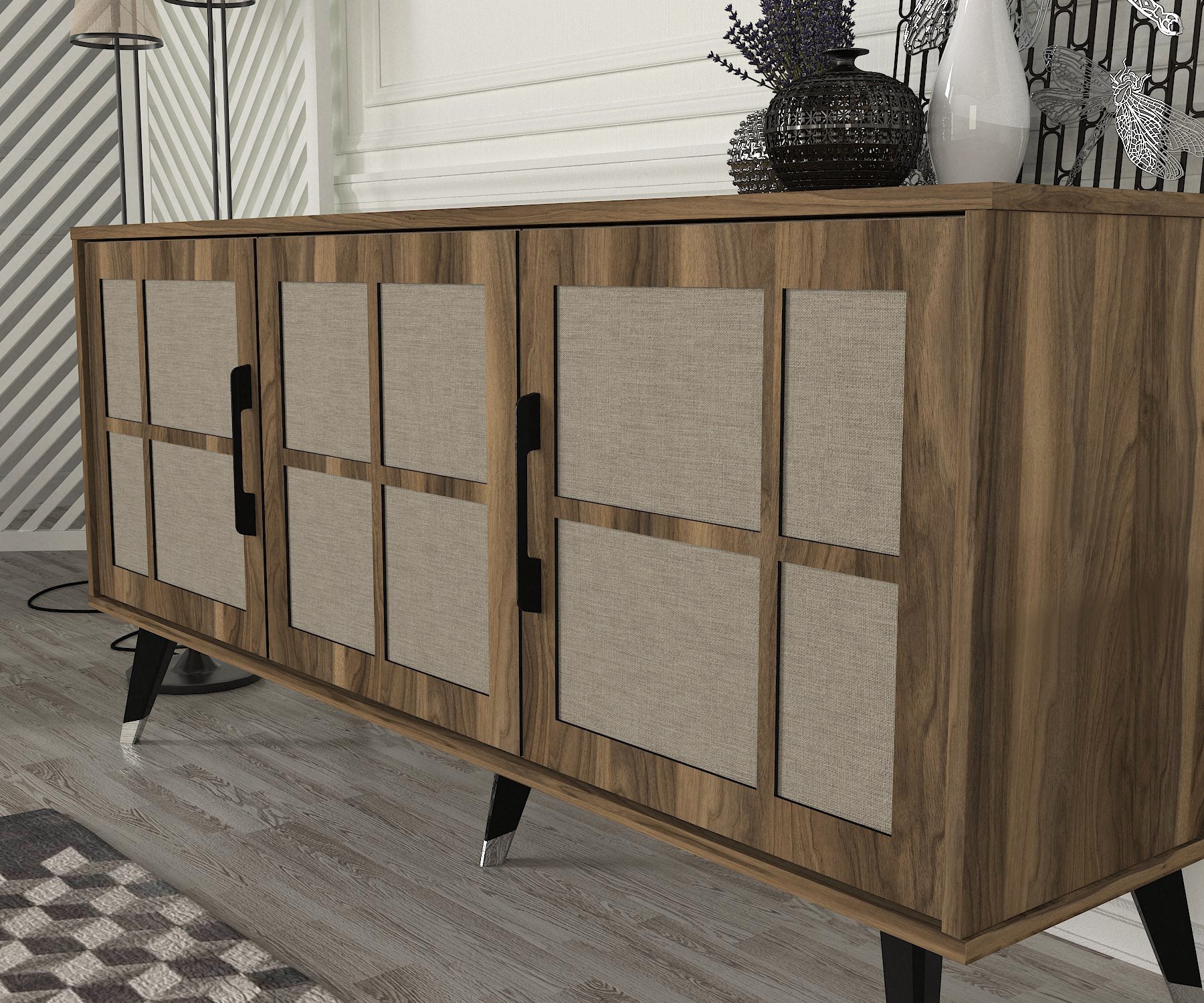 Sideboard Logan Walnuss Grau