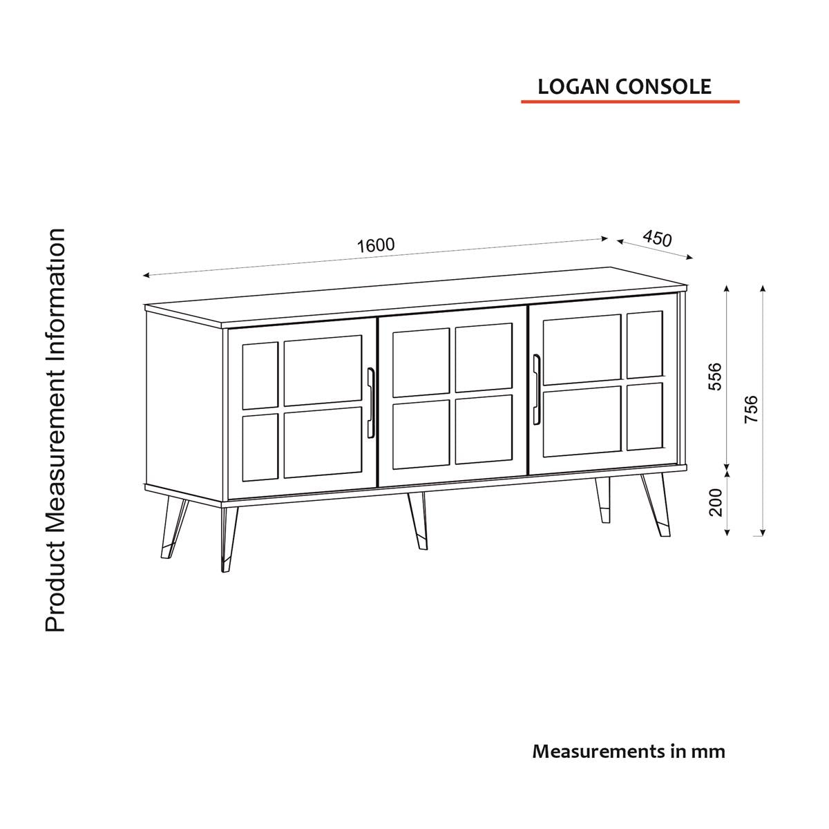 Sideboard Logan Walnuss Grau