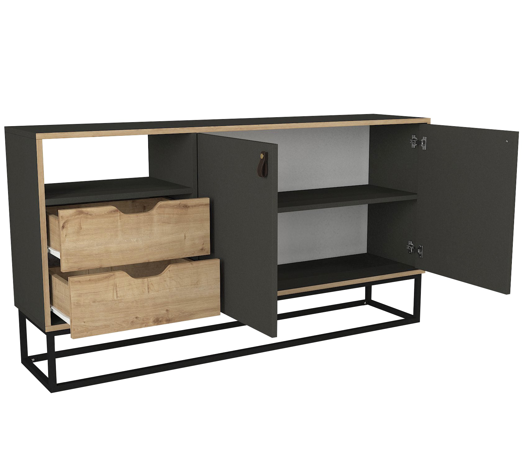 Sideboard Dolores mit Metallfüße Anthrazit Safir