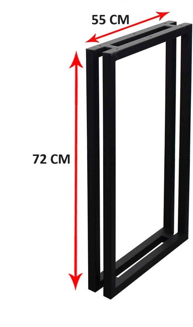Tischgestell Stahl Schwarz 2 Stück Set 55x72 cm