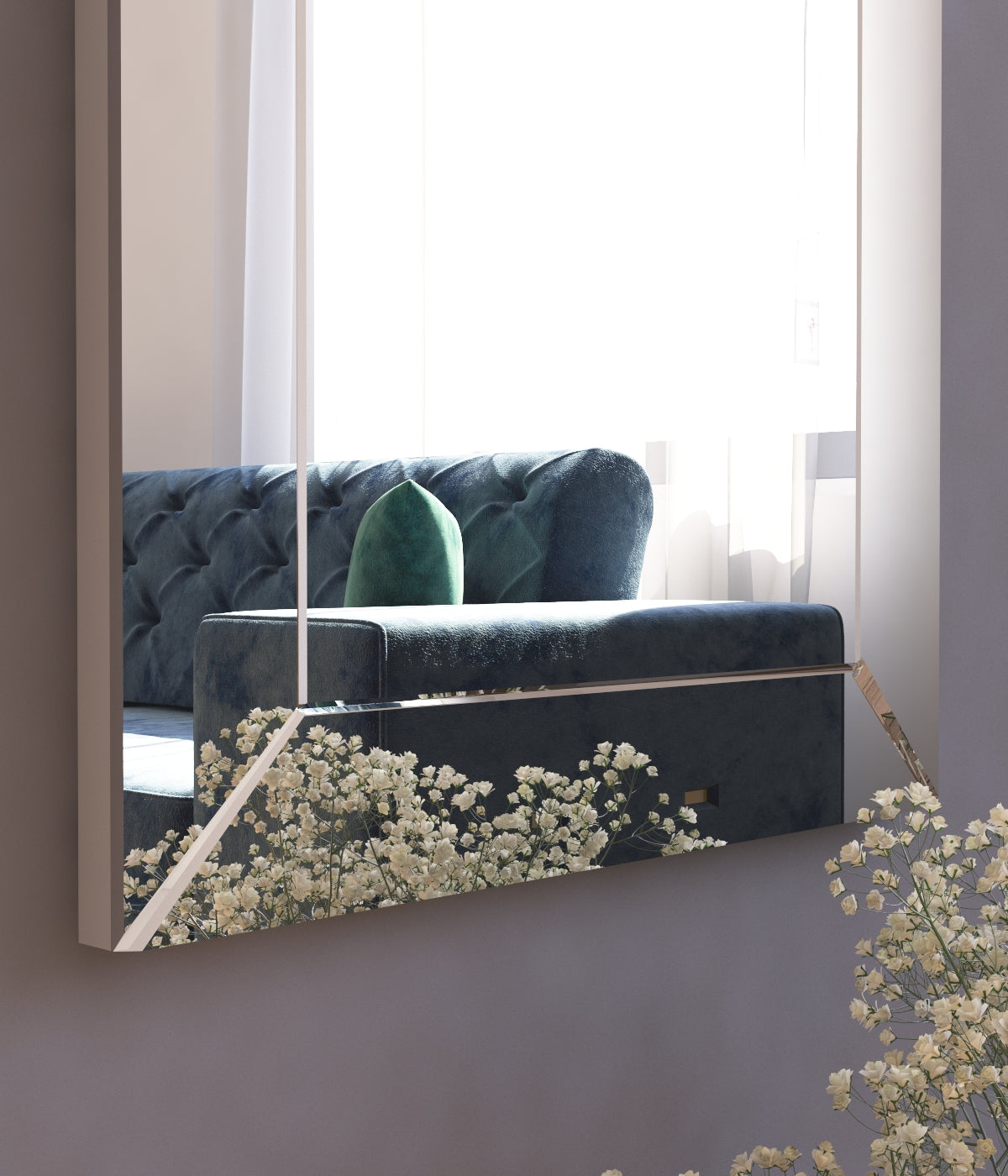 Wandspiegel Rechteck Design Modern Transparent 120 cm x 40 cm