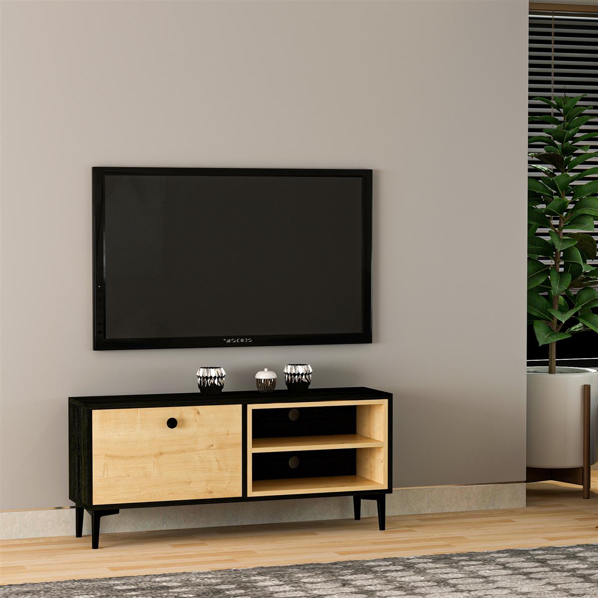 TV Lowboard Alto Safir Schwarz Holzoptik 9642