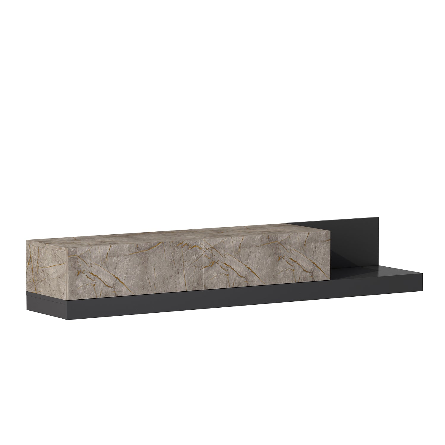 TV Lowboard Majör Anthrazit Beige (teil Marmor Optik) 9024