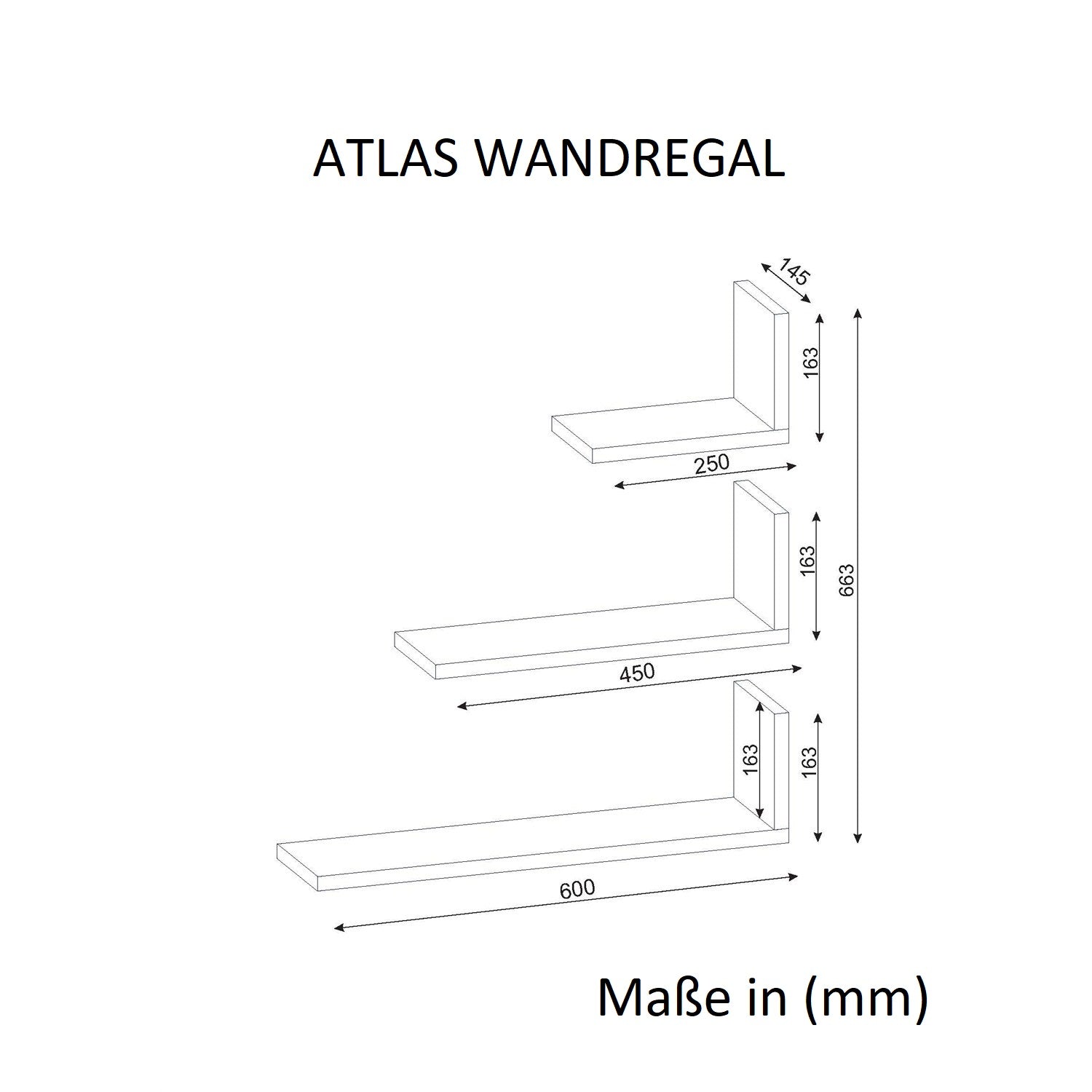 Wandregal Atlas Weiß